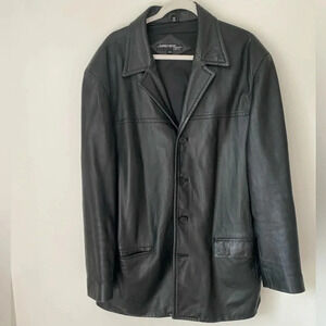 Vintage Leather Jacket Men’s XL Albert Nipon City Black